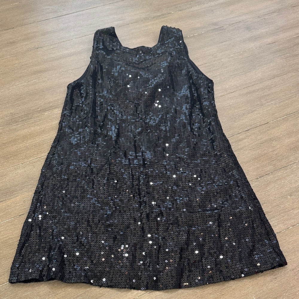 Alice + Olivia Black Sequin Mini Dress